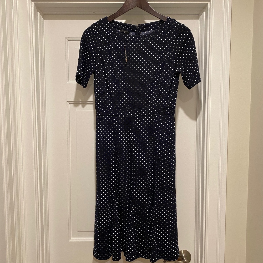 Beautiful Navy with White Polka Dots Dress -NEW!